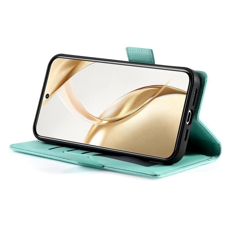 Funda de cuero esmerilado con hebilla lateral magnética para Huawei Nova 14 Ultra (verde menta)
