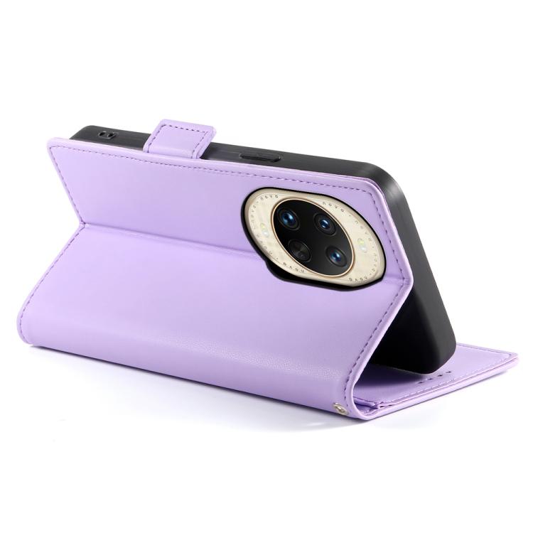 Funda de cuero esmerilado magnético con hebilla lateral para Huawei Nova 14 Ultra (morado)