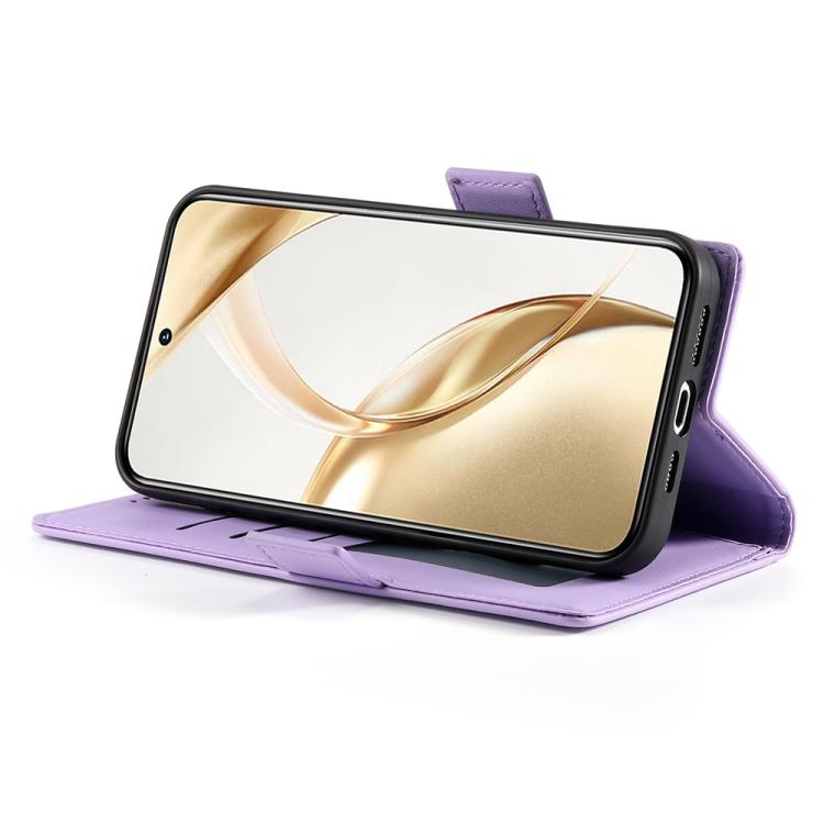 Funda de cuero esmerilado magnético con hebilla lateral para Huawei Nova 14 Ultra (morado)