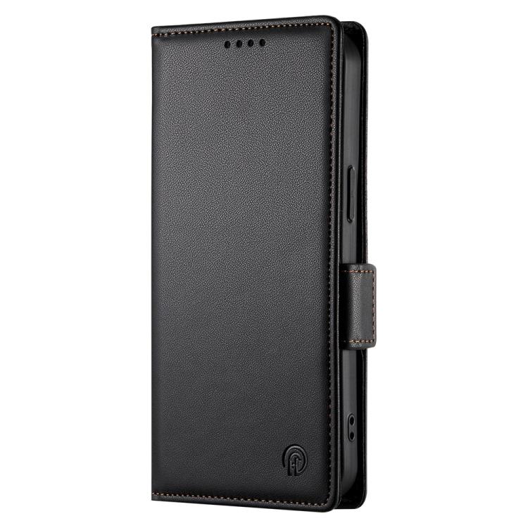 Funda de cuero esmerilado con hebilla lateral magnética para Huawei Nova 14 Pro (negro)