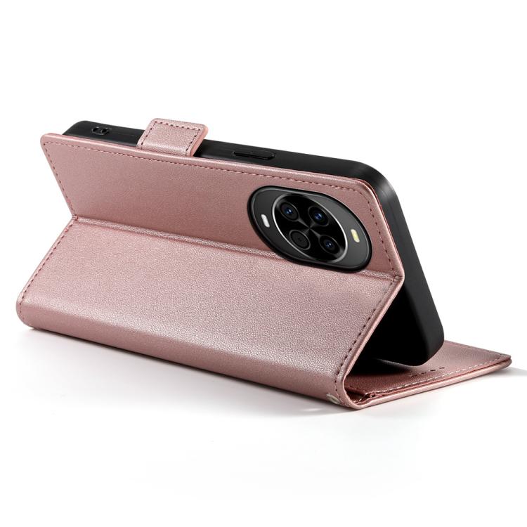 Funda magnética de cuero esmerilado con hebilla lateral para Huawei Nova 14 (oro rosa)