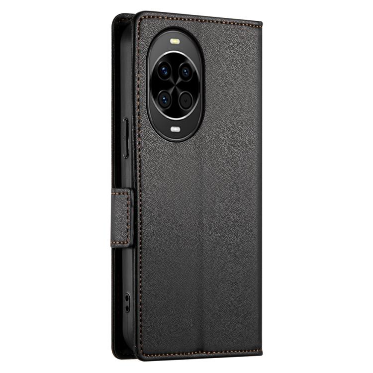 Funda de cuero esmerilado con hebilla lateral magnética para Huawei Nova 14 (negro)