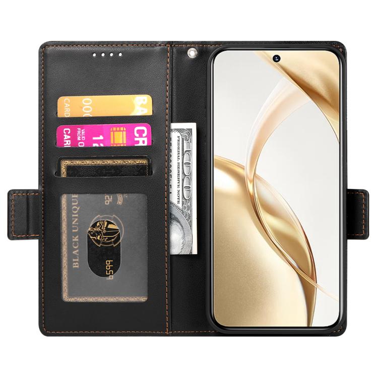 Funda de cuero esmerilado con hebilla lateral magnética para Huawei Nova 14 (negro)