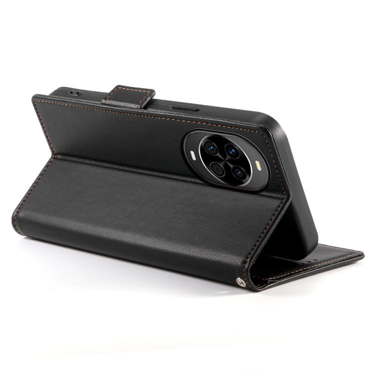 Funda de cuero esmerilado con hebilla lateral magnética para Huawei Nova 14 (negro)