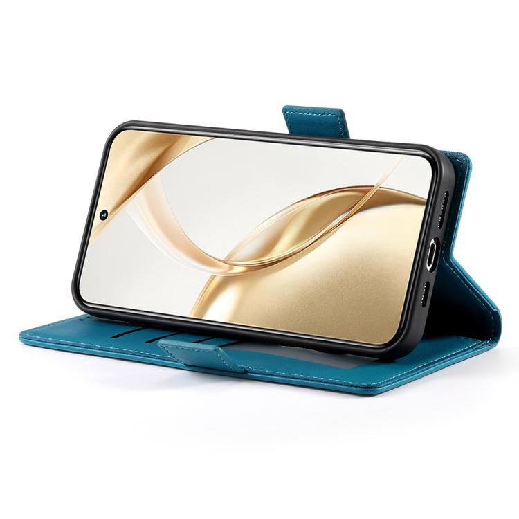 Funda de cuero esmerilado con hebilla lateral magnética para Huawei Nova 14 (azul)