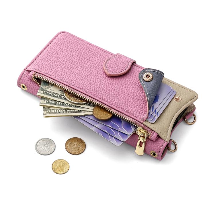 Funda de Piel de Lichi con Diseño de Cola de Pez y Cadena Cruzada para iPhone 13 Pro (Marrón)