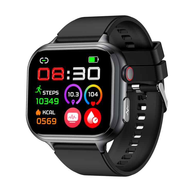 Reloj Inteligente Tk17 con Correa de Silicona y Pantalla Horizontal 1,91" Compatible con ECG (Negro)