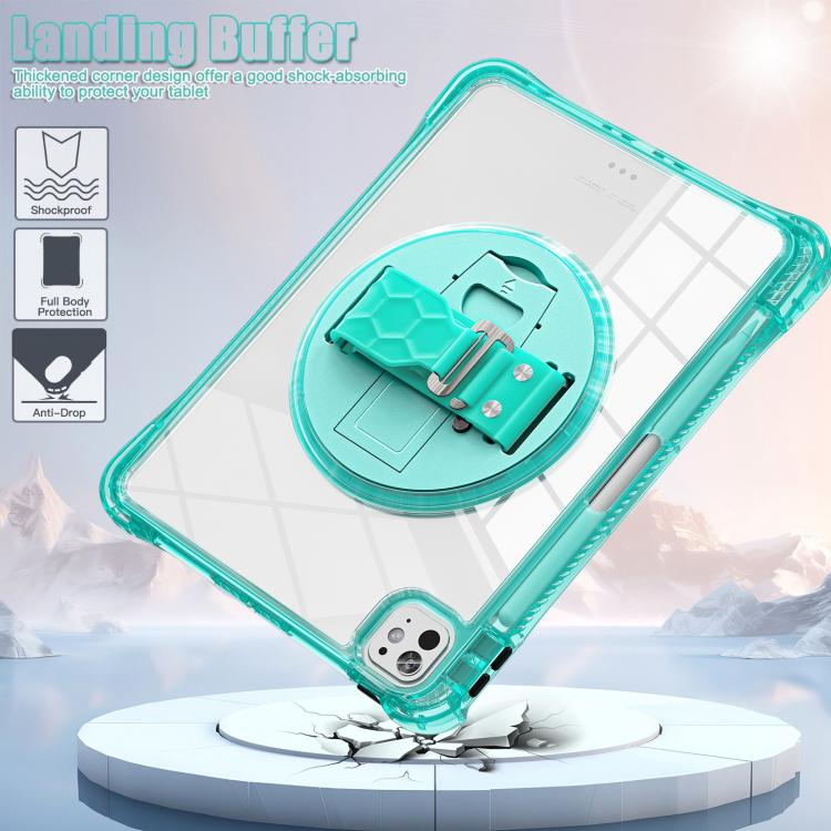 Funda Híbrida TPU para iPad Pro 11 (2024) con Soporte Giratorio y Agarre (Verde Claro)