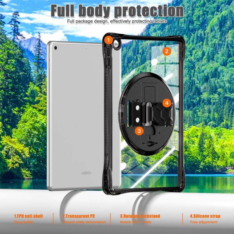 Funda híbrida TPU con soporte giratorio para iPad 10.2 (2021/2020/2019) (Negra)