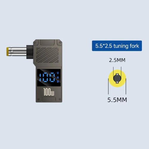 Adaptador de Pantalla Digital Tipo C a CC 5,5 x 2,5 mm para Carga de Computadora 100 W
