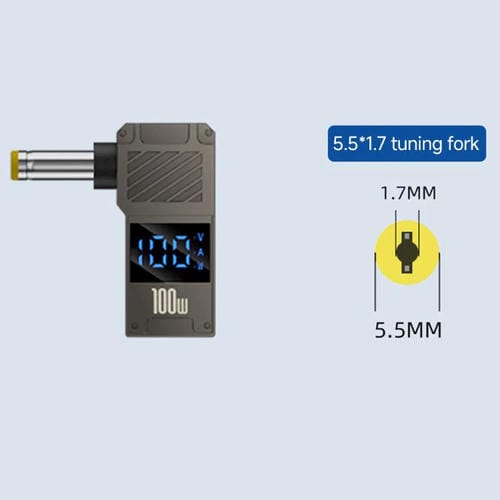 Adaptador de Pantalla Digital Tipo C a CC 5,5 x 1,7 mm para Carga de Computadora 100 W