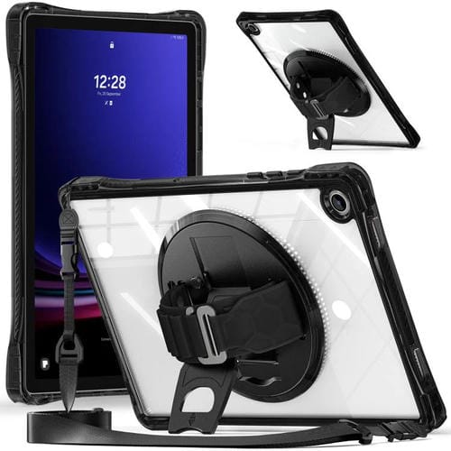 Funda híbrida TPU Samsung Galaxy Tab A9+ Soporte giratorio (Negra)
