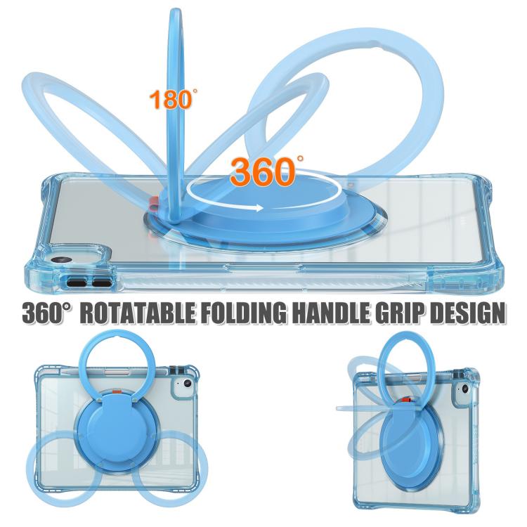 Funda híbrida TPU para iPad Air 13 (2024/2025) con asa giratoria (Azul Claro)