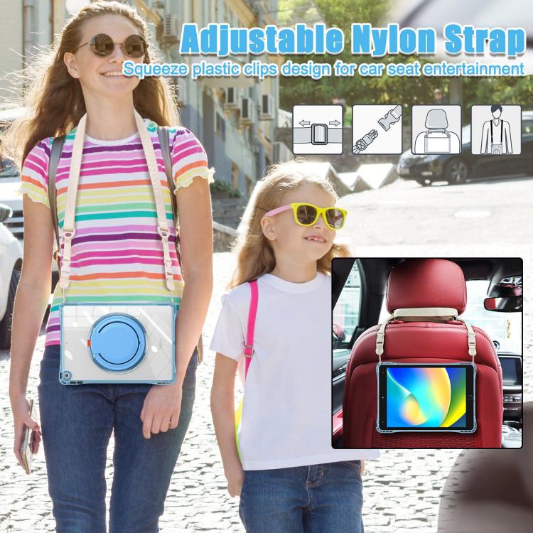 Funda Híbrida TPU para iPad 2025/2022 con Asa de Anillo Giratorio (Azul Claro)
