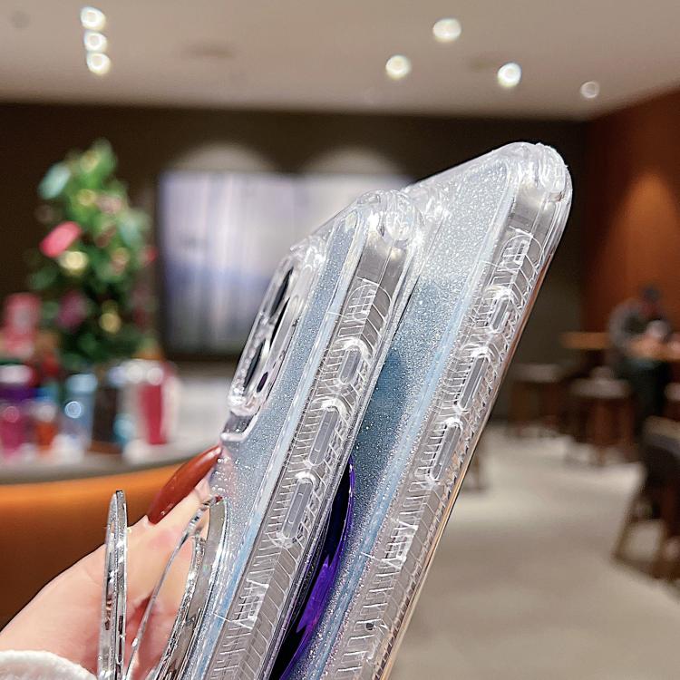 Funda para Teléfono Magsafe iPhone 14 Pro Max Soporte Espejo Purpurina (Azul)