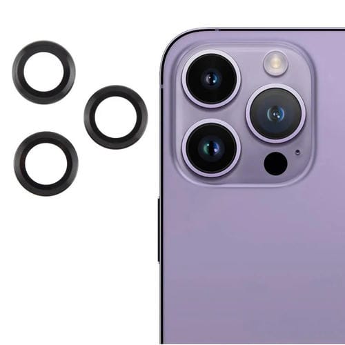 Cubierta de Cámara Trasera iPhone 16 Pro / 16 Pro Max Película de Lente Vidrio Templado 9H (Negro)