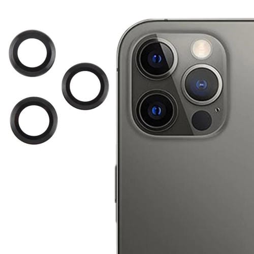 Cubierta de Cámara Trasera iPhone 12 Pro Película de Lente Vidrio Templado 9H (Negro)