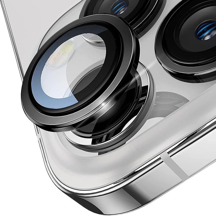 Cubierta de Cámara Trasera Película de Lente de Vidrio Templado 9H para iPhone 13 Pro Max y 13 Pro (Plateada)