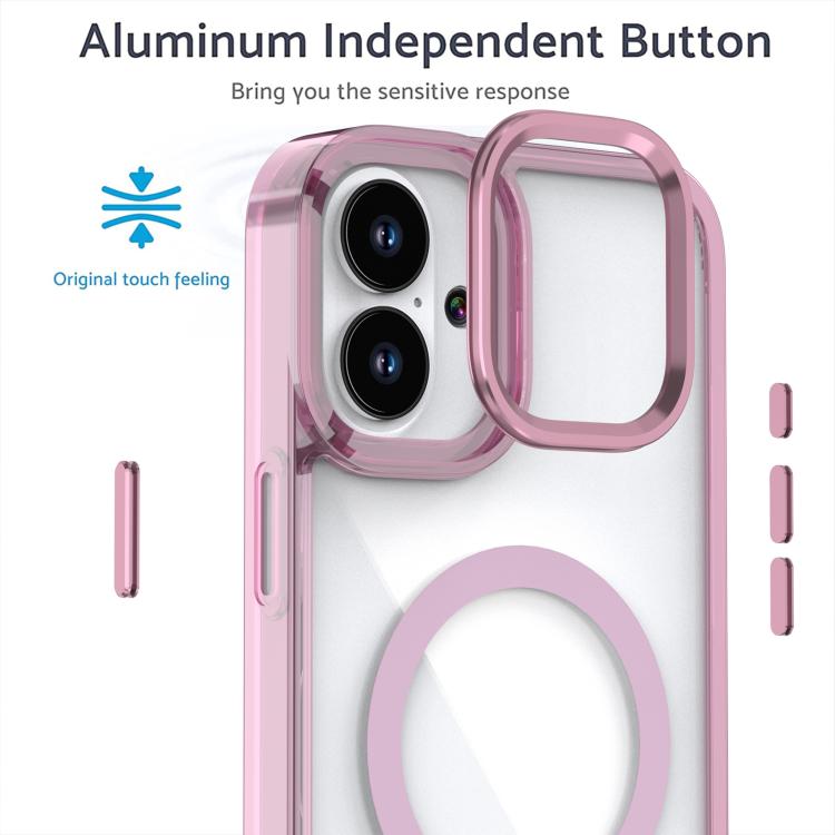 Funda magnética transparente MagSafe para iPhone 16 Plus (negra)