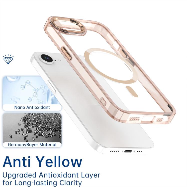 For iPhone 16e MagSafe Magnetic Clear Phone Case(Black)