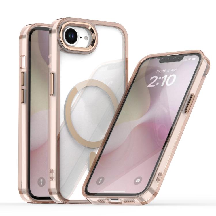 Funda magnética transparente MagSafe para iPhone 16e (dorada)