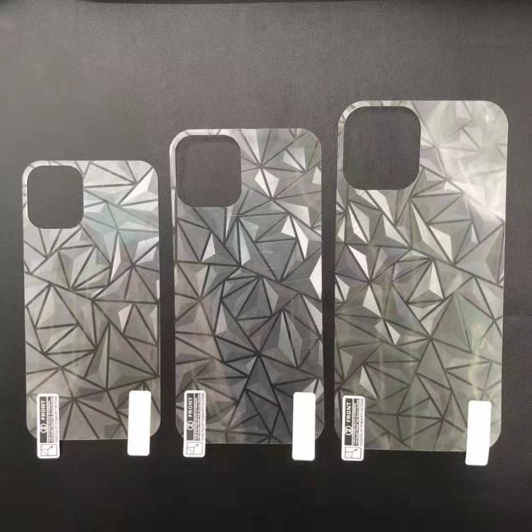 Película Trasera Esmerilada con Patrón de Rombos para iPhone 16 (Plateada)