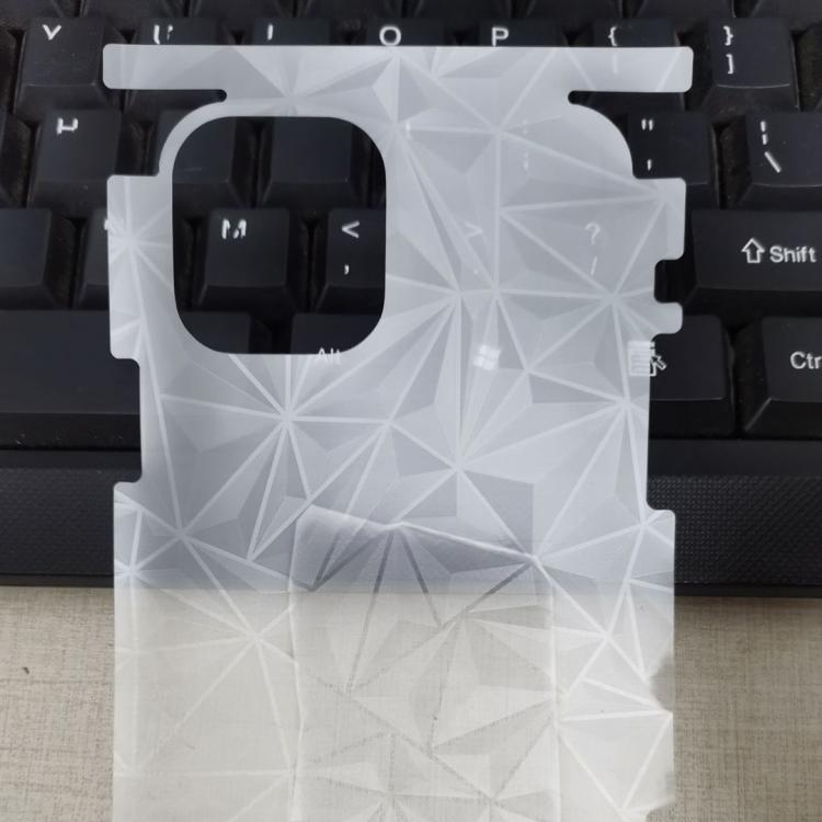 Película Trasera Esmerilada con Patrón de Rombos para iPhone 16 (Plateada)