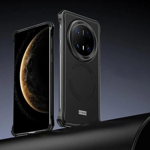 Funda de Cuero Magsafe para Huawei Mate 70 Pro (Negra) sin Marco de Metal