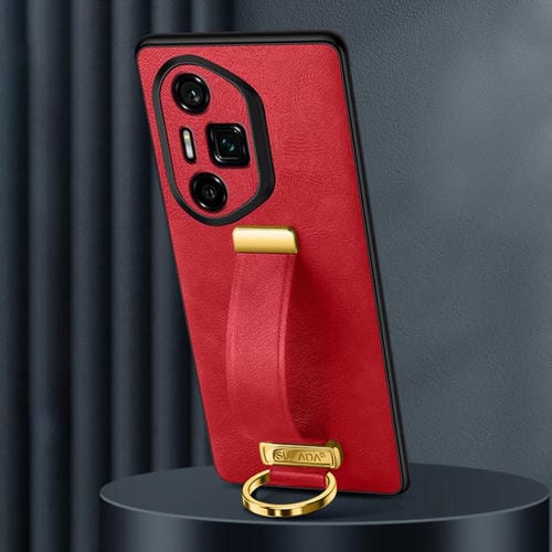 Funda para Teléfono Sulada Cuero Híbrido PC Tacto Suave Antigolpes para Honor 300 Ultra (Rojo)