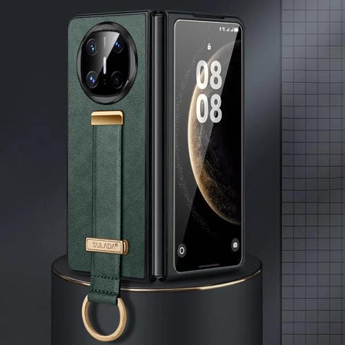 Funda para Teléfono Huawei Mate X6 Textura Cuero Híbrido Sulada a Prueba de Golpes (Verde)