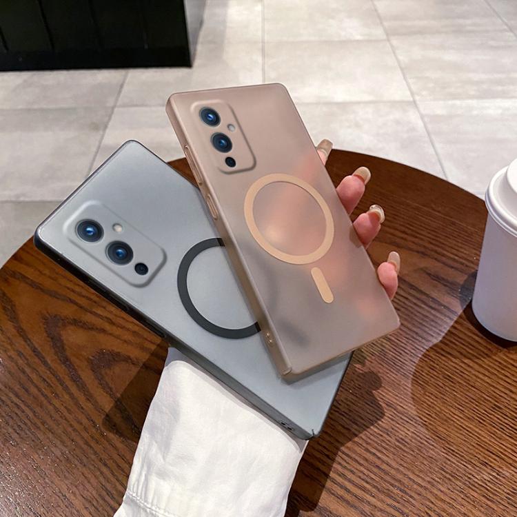Funda para Teléfono OnePlus 9 Protección Frío Hielo Orificios Finos Magsafe (Dorada)
