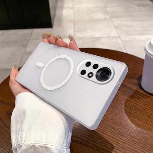 Funda para Teléfono Huawei Nova 8 Pro con Orificio Fino y Protección Contra Niebla y Hielo Magsafe (Blanca)