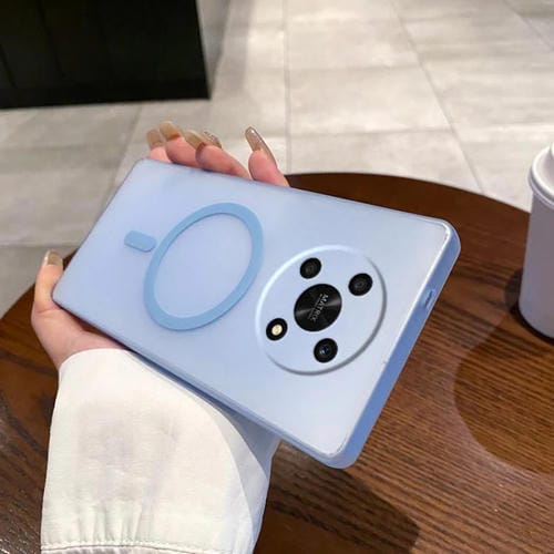 Funda para Teléfono Honor X30 Magsafe con Orificio Fino y Protección Contra Frío (Azul Transparente)