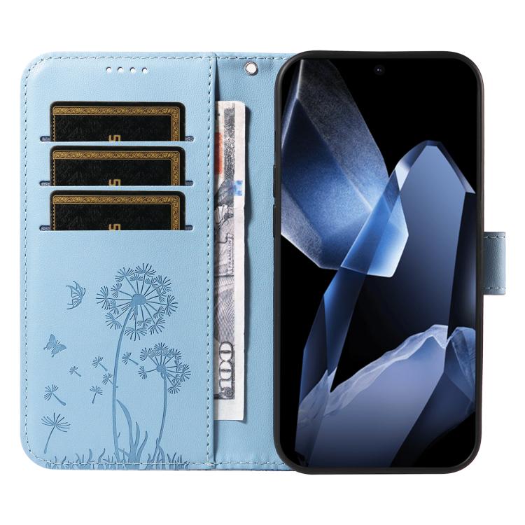 Funda de Cuero con Tapa para OnePlus 13 Diseño Diente de León (Azul Cielo)