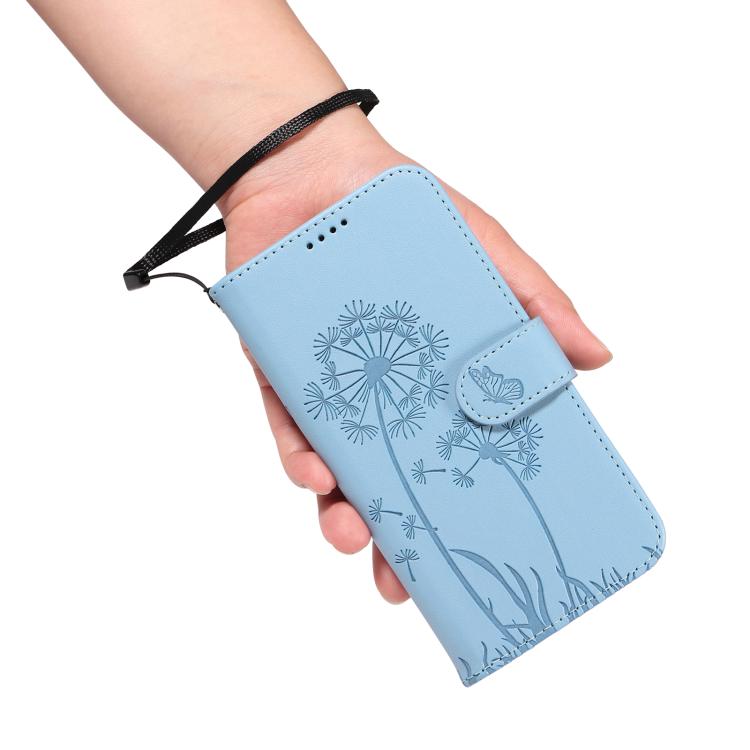 Funda de Cuero con Tapa para OnePlus 13 Diseño Diente de León (Azul Cielo)