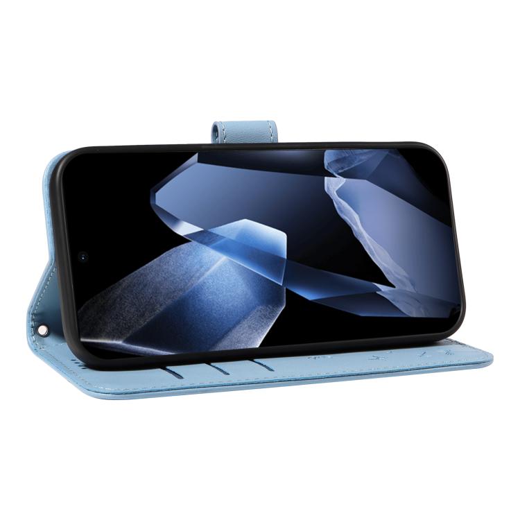 Funda de Cuero con Tapa para OnePlus 13 Diseño Diente de León (Azul Cielo)