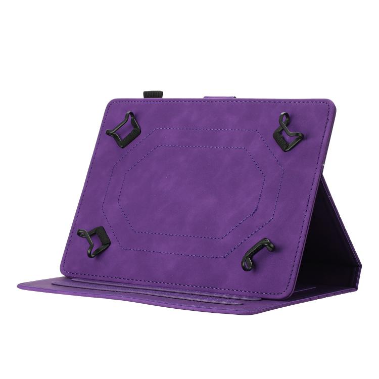 Funda para Tableta Inteligente de Cuero con Relieve de Panal 10 Pulgadas (Morado)