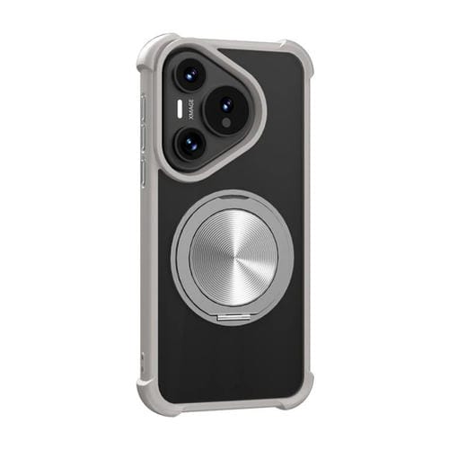 Funda para Teléfono Huawei Pura 70 con Soporte Giratorio 360° y Textura Cd Magsafe (Gris)