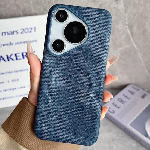 Funda Magnética PC y PU para Huawei Pura 70 Denim Magsafe (Azul Oscuro)