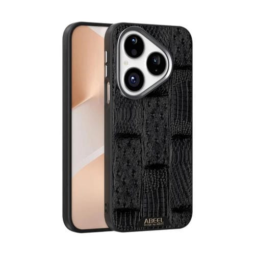 Para Huawei Pura 80 5G ABEEL Beast Pattern 6D Funda para teléfono de cuero genuino MagSafe con microrrelieve (negro)