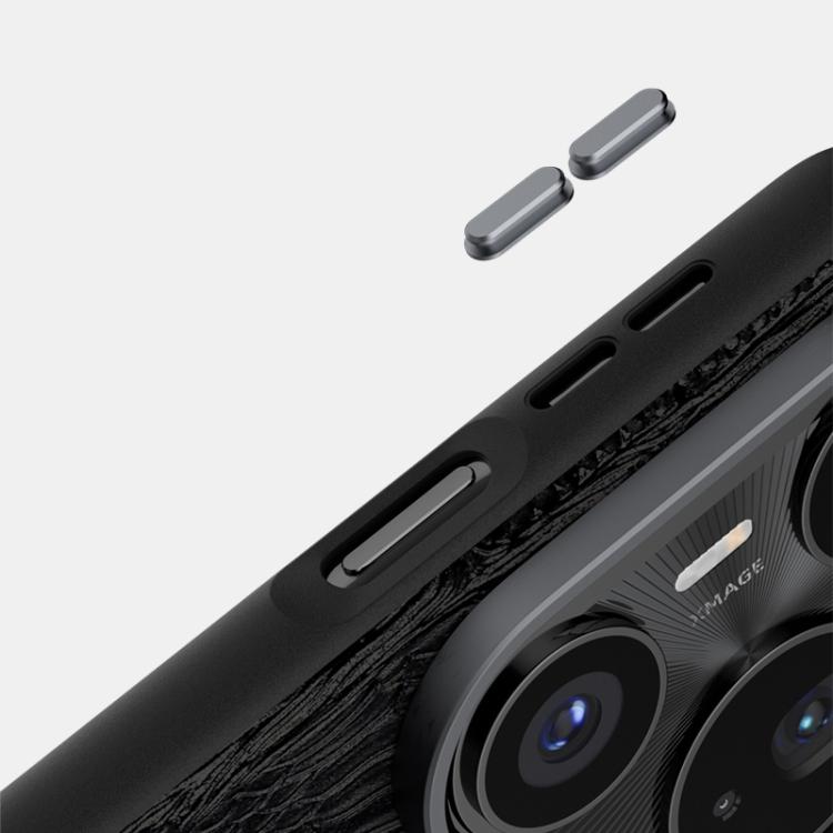 Funda de piel auténtica con micrograbado MagSafe 6D para Huawei Pura 80 Ultra 5G (azul)