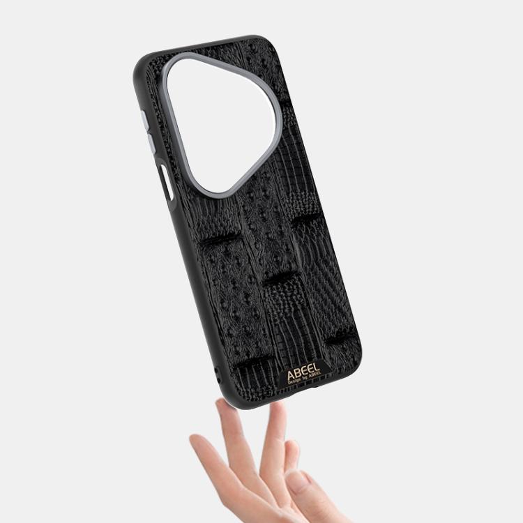 Funda de piel auténtica con micrograbado MagSafe 6D para Huawei Pura 80 Ultra 5G (azul)