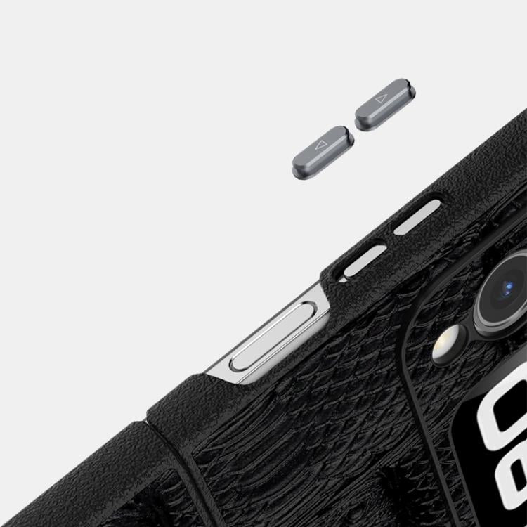 Funda de Piel Auténtica Magsafe para Huawei Nova Flip con Micrograbado 6D (Azul)