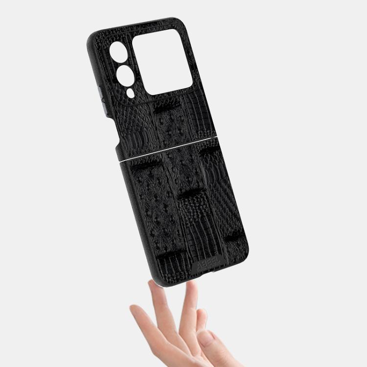 Funda de Piel Auténtica Magsafe para Huawei Nova Flip con Micrograbado 6D (Azul)