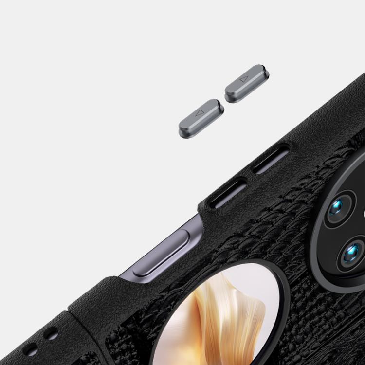 Funda de Piel Auténtica Magsafe con Micrograbado 6D Abbeel Beast Pattern para Huawei Pocket 2 (Verde)