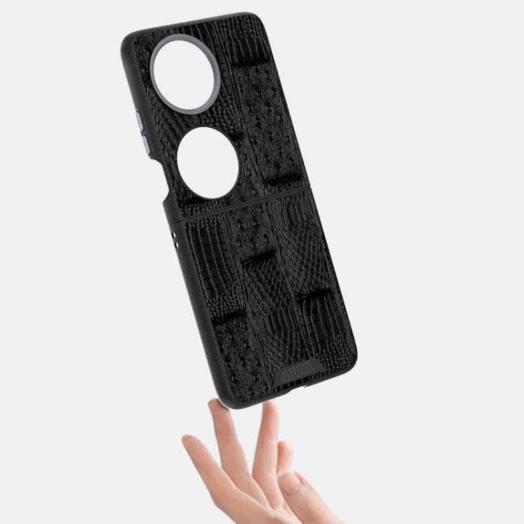 Funda de Piel Auténtica Magsafe con Micrograbado 6D Abbeel Beast Pattern para Huawei Pocket 2 (Verde)