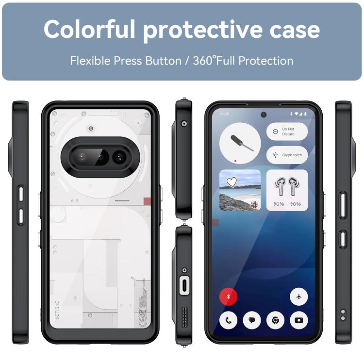 Funda Híbrida Acrílico y TPU para Teléfono Nothing 3A (Negro)