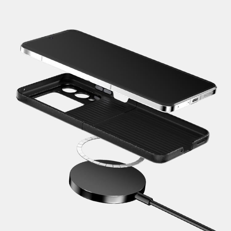 Funda de Cuero con Micro Relieve Abeel Ruyi 6D para Huawei Nova Flip (Marrón)