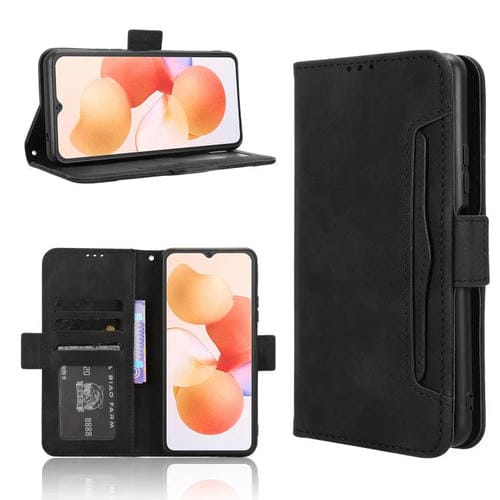 Funda de Piel Textura Becerro para Cubot A10 con Ranuras para Tarjetas (Negra)