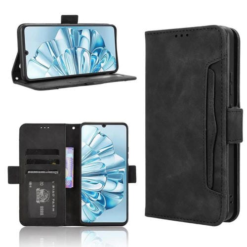 Funda de Piel Textura de Becerro para Cubot A20 con Ranuras para Tarjetas (Negra)